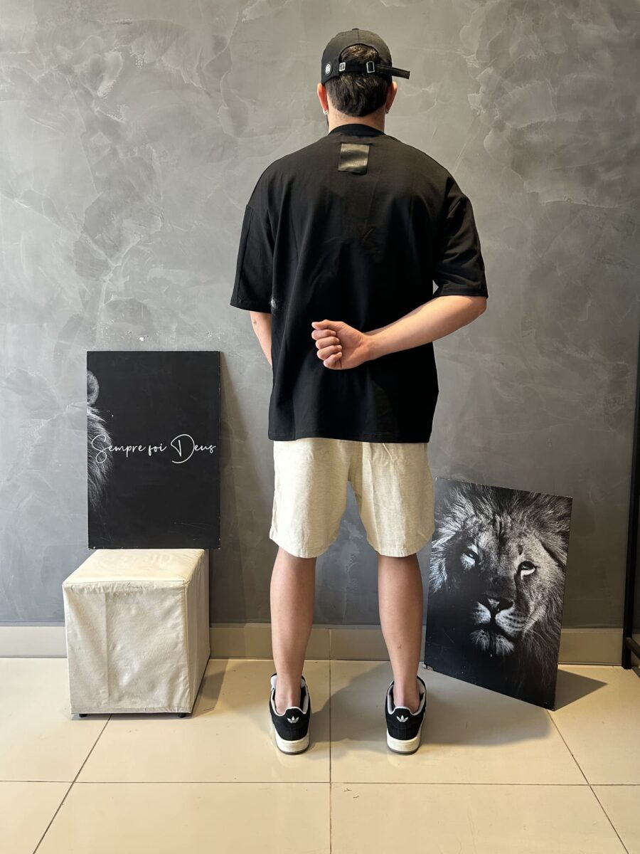 Camiseta Oversized Mess Masculina Preta - Image 3